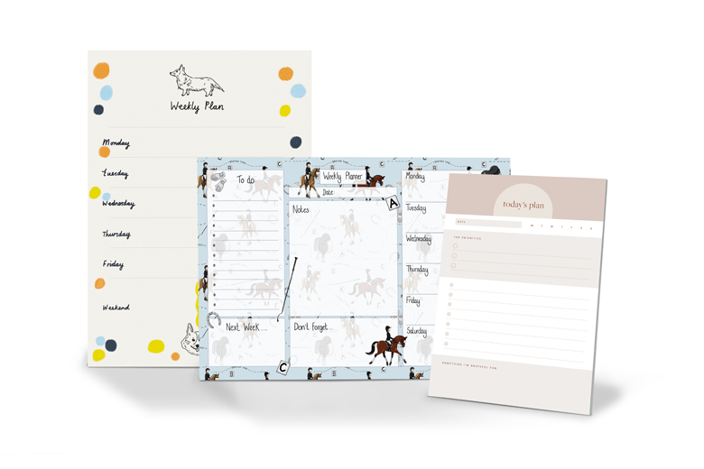 notepads, desk pads and planners